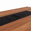 Ver imagem 6 de Mesa Reunião 240cm Escritório para 4 Pessoas com Caixa de Tomadas Corporate Marrom/Nogal/Preto