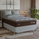Ver imagem 1 de Cama Box Casal + Colchão Comfort Class Pillow Top 138x188 Marrom/suede Branco