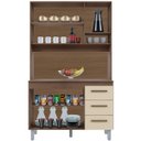 Ver imagem 2 de Kit de Cozinha 5 Portas 3 Gavetas com Nicho Vitorina Savana / Off White