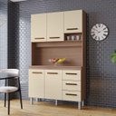 Ver imagem 5 de Kit de Cozinha 5 Portas 3 Gavetas com Nicho Vitorina Savana / Off White