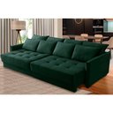 Ver imagem 1 de Sofá Retrátil e Reclinável 2,30m Mariah Veludo Verde Madelina Decor