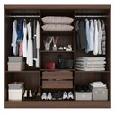 Ver imagem 4 de Guarda-Roupa Casal 6 Portas e 2 Gavetas Safira Marrom Castanho/Off White Arenas