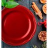 Prato de Sobremesa Porcelana 6 Peças Vermelho Cottage Germer - 3