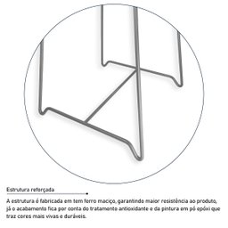 Mesa de Canto Lateral Amsterdã Alta Redonda Prata e Branco - 4