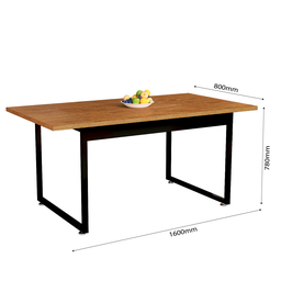 Mesa de Jantar para 6 Lugares 160x80 para Cozinha Sala de Jantar e Restaurante com Pés de Ferro e Ta - 3