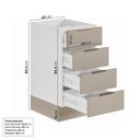 Ver imagem 3 de Balcão Planejado 4 Gavetas 40cm sem Tampo com Rodapé Ipanema CabeCasa MadeiraOriginals Branco/Fend