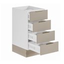 Ver imagem 5 de Balcão 4 Gavetas 40cm sem Tampo com Rodapé Ipanema CabeCasa MadeiraOriginals Branco/Fendi Trama