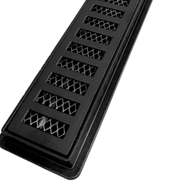 Ralo Linear 5x90 Seca Box Banheiro Preto Fosco Alumínio e Coletor Preto Saídas 40mm e Tela (5cm X 91 - 4