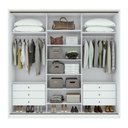 Ver imagem 2 de Guarda Roupa Casal com Espelhos 3 Portas de Correr 6 Gavetas 245cm Spazio Super Glass Móveis Lopas