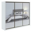 Ver imagem 3 de Guarda Roupa Casal com Espelhos 3 Portas de Correr 6 Gavetas 245cm Spazio Super Glass Móveis Lopas