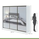 Ver imagem 6 de Guarda Roupa Casal com Espelhos 3 Portas de Correr 6 Gavetas 245cm Spazio Super Glass Móveis Lopas