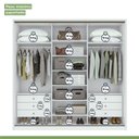 Ver imagem 7 de Guarda Roupa Casal com Espelhos 3 Portas de Correr 6 Gavetas 245cm Spazio Super Glass Móveis Lopas
