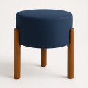 Ver imagem 2 de PUFF APOLO PES DE MADEIRA AZUL LINHO