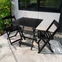 Ver imagem 5 de Conjunto Mesa Dobrável 70x70 Mdf com 2 Cadeiras Preto