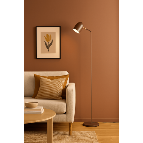 Luminária de Piso Abajur Chão Ralph Marrom Cortem