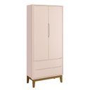 Ver imagem 2 de Jogo de Quarto Infantil Guarda Roupa 2 Portas e Cômoda 3 Gavetas Classic Rosa Fosco com Pés Amadeira