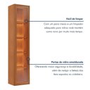 Ver imagem 5 de Rack com Painel com Cristaleira para TV até 75 Polegadas Ripado com LED 100% MDF 190,5CMX220CM Valência Naturalle