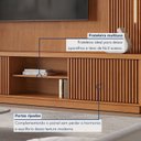 Ver mais imagens de Rack com Painel com Cristaleira para TV até 75 Polegadas Ripado com LED 100% MDF 190,5CMX220CM Valência