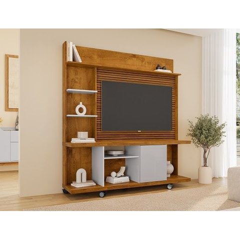 Home Theater Taurus Ripado Naturalle/off White – Bechara Móveis