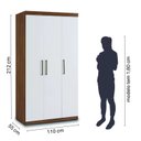 Ver imagem 5 de Guarda Roupa Modulado Casal 3 Portas 4 Gavetas Sauá Yescasa