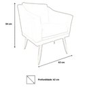 Ver imagem 4 de Kit Namoradeira + 2 Poltronas Decorativa Agatha Suede Verde Pés Madeira Ms Decor
