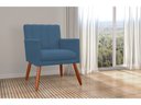 Ver imagem 4 de Kit 2 Poltronas Decorativa Cecília Suede Azul Marinho Pés Madeira Mz Decor