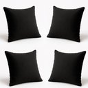 Ver imagem 1 de Kit 4 Almofadas Decorativas 42cm Suede Fofinha Lisa Sofá Cor:preto