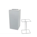 Ver imagem 2 de Lixeira Quadrada de Piso Branco Fosco Banheiro Lavabo 5,5l Tampa Vazada Resina de Poliéster