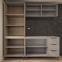 Ver imagem 5 de Cozinha Compacta Modulada 7 Portas 3 Gavetas Ripado Imperial/fume - Panorama Móveis