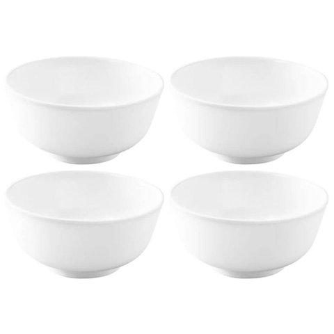 Kit 4 Bowl Melamina 150ml Branco Tigela Fruta Sobremesa Cereais Serenata Haus Concept