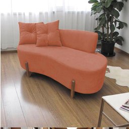 Namoradeira Sofá Feijão Luna Orgânica Bouclé Terracota - 9