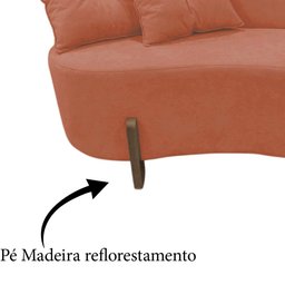 Namoradeira Sofá Feijão Luna Orgânica Bouclé Terracota - 6