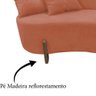 Namoradeira Sofá Feijão Luna Orgânica Bouclé Terracota - 6