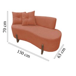 Namoradeira Sofá Feijão Luna Orgânica Bouclé Terracota - 7
