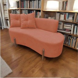 Namoradeira Sofá Feijão Luna Orgânica Bouclé Terracota - 8