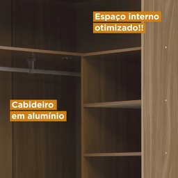 Guarda Roupa Modulado Canto 2 Portas 2 Gavetas Sauá YesCasa - 9