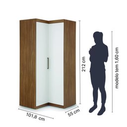 Guarda Roupa Modulado Canto 2 Portas 2 Gavetas Sauá YesCasa - 4