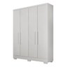 Guarda Roupa Solteiro com Pés 4 Portas 2 Gavetas - Milly-Branco - Móveis Novo Horizonte - 1