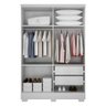 Guarda Roupa Solteiro com Pés 4 Portas 2 Gavetas - Milly-Branco - Móveis Novo Horizonte - 4