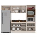 Ver imagem 4 de Cozinha Koya 4 Peças 270x214cm Armários Aéreos Balcão Torre Quente Tampo Rodapé Creme 250047