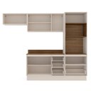 Ver imagem 5 de Cozinha Koya 4 Peças 270x214cm Armários Aéreos Balcão Torre Quente Tampo Rodapé Creme 250047