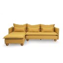 Ver imagem 3 de Sofá Modular 3 Lugares com Chaise e Pé Bolinha Sôma CabeCasa MadeiraOriginals Amarelo Mostarda
