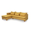 Ver imagem 4 de Sofá Modular 3 Lugares com Chaise e Pé Bolinha Sôma CabeCasa MadeiraOriginals Amarelo Mostarda