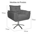 Ver imagem 5 de Poltrona Decorativa Opalla Pés Giratório Metal Suede Cinza - DS Estofados