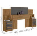 Ver imagem 3 de Cabeceira para Cama Box Casal/queen/king Rv Móveis com 02 Mesas de Cabeceira com Tomada - Naturale/g