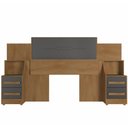 Ver imagem 4 de Cabeceira para Cama Box Casal/queen/king Rv Móveis com 02 Mesas de Cabeceira com Tomada - Naturale/g