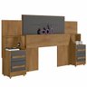 Cabeceira para Cama Box Casal/queen/king Rv Móveis com 02 Mesas de Cabeceira com Tomada - Naturale/g - 1