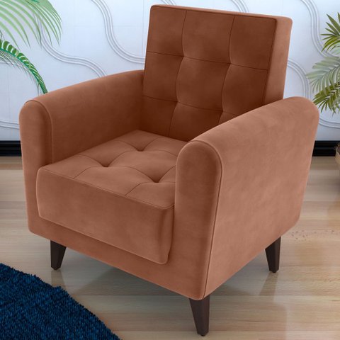 Poltrona Lívia Veludo Ferrugem - Matrix