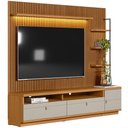 Ver imagem 1 de Rack para Sala com Painel Ripado para Tv 75 Pol 224cm Orizon L05 Nature Off White - Lyam Decor