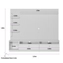 Ver imagem 6 de Rack para Sala com Painel Ripado para Tv 75 Pol 224cm Orizon L05 Nature Off White - Lyam Decor